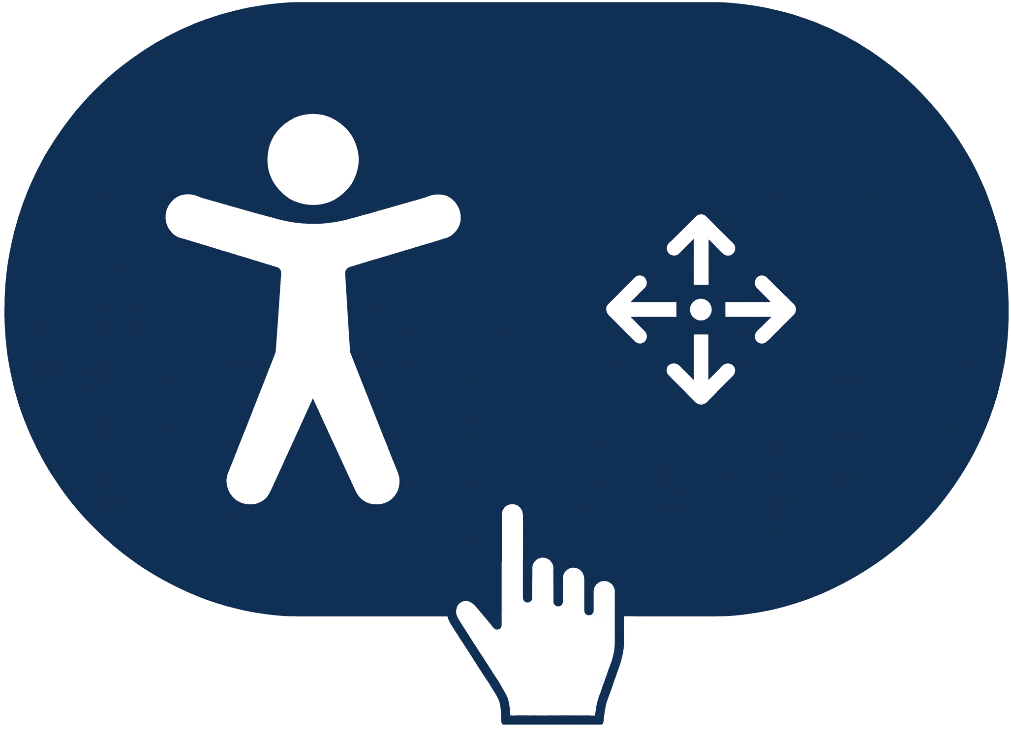accessibility-icon-hover Accessibility widget icon with a hand cursor, showing where users can click or move the website accessibility button.